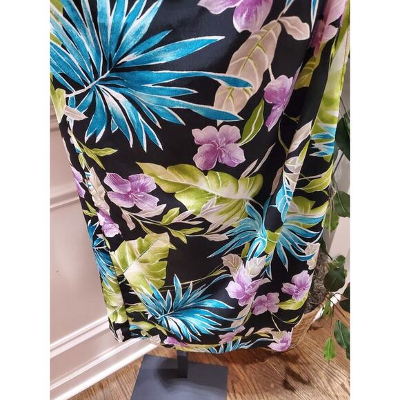 R & K Originals Women's Black Polyester Round Neck Faux-Wrap Long Maxi Dress 14 - Picture 6 of 11